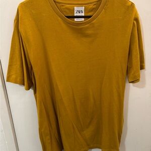 Zara Golden Yellow Regular Fit Top